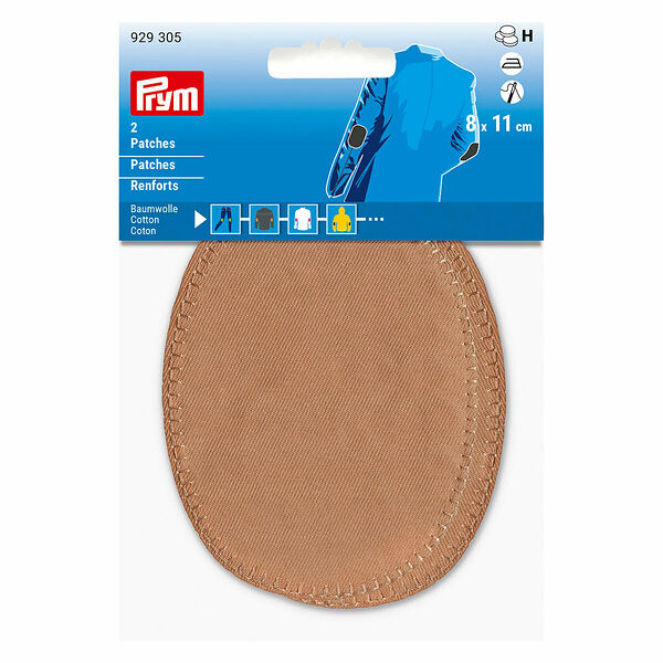 929305 Заплатки хлопок, термоклеевые, 8х11см, бежевый, Prym