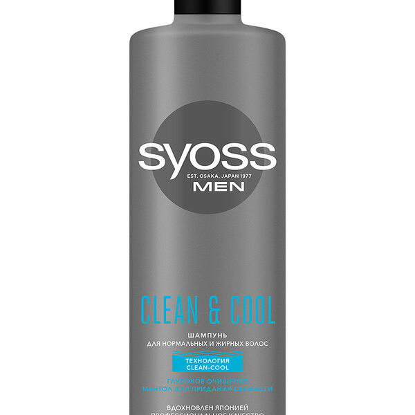 Шампунь Сьёсс для нормальных и жирных волос мужской Men Clean&Cool