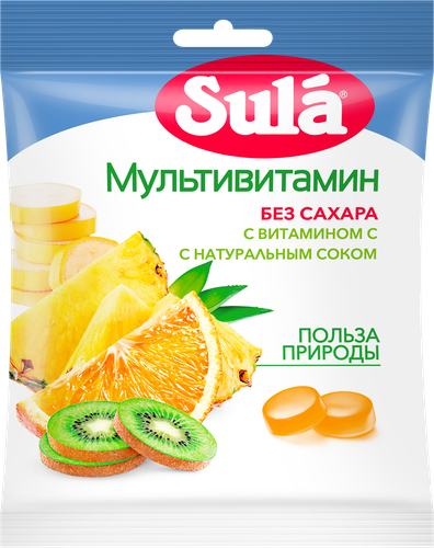 

Леденцы Sula Мультивитамин без сахара 60 г
