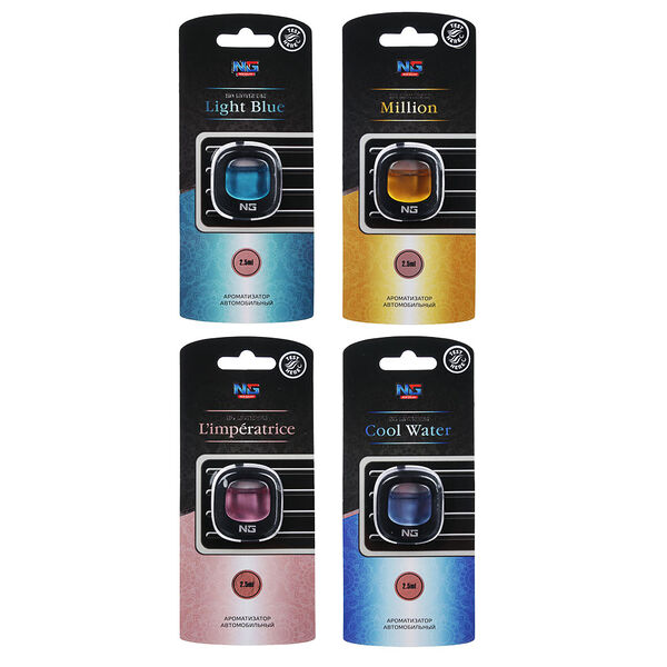New galaxy ароматизатор на дефл. автопарфюм, l'imperatrice, cool water, light blue, million, в ассортименте