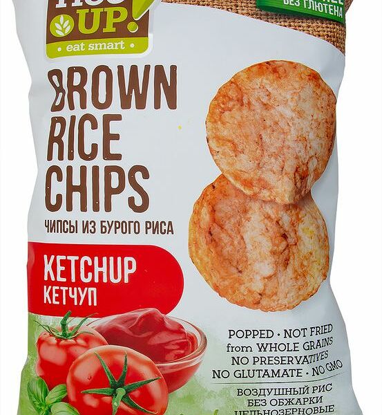 Чипсы из воздушного бурого риса Rice Up! со вкусом кетчупа, 60г