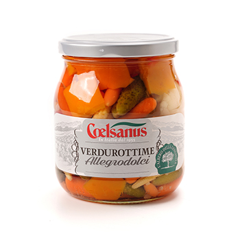 

Ассорти овощное Coelsanus морковь, цветная капуста, корнишоны, кукуруза, перец, Италия