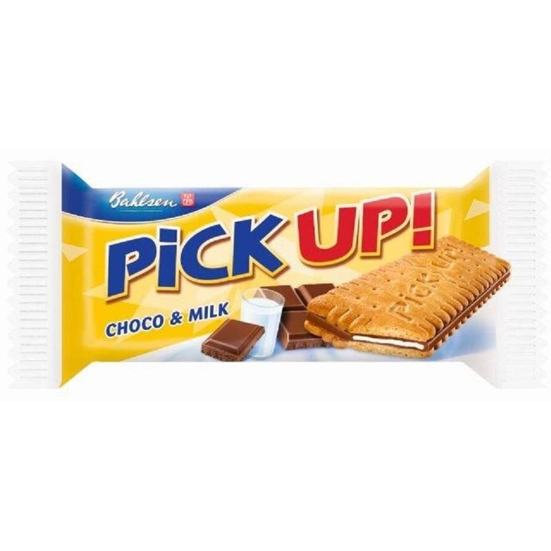 

Печенье-сендвич Bahlsen Pick Up! Choco-milk с плиточкой шоколада 28 г, дизайн в ассортименте