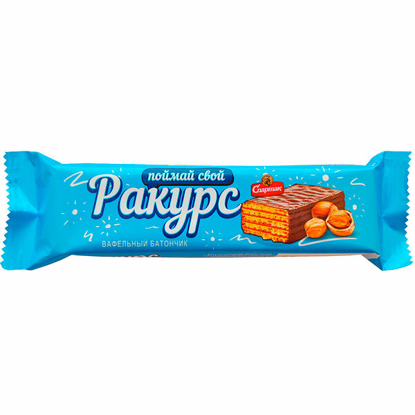 Вафельный батончик Ракурс глазированный вес 33 г Спартак БЕЛАРУСЬ