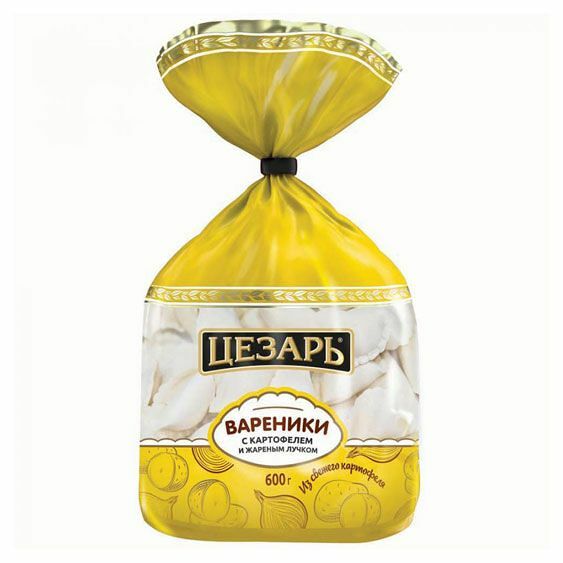 Вареники Цезарь с картофелем и жареным луком