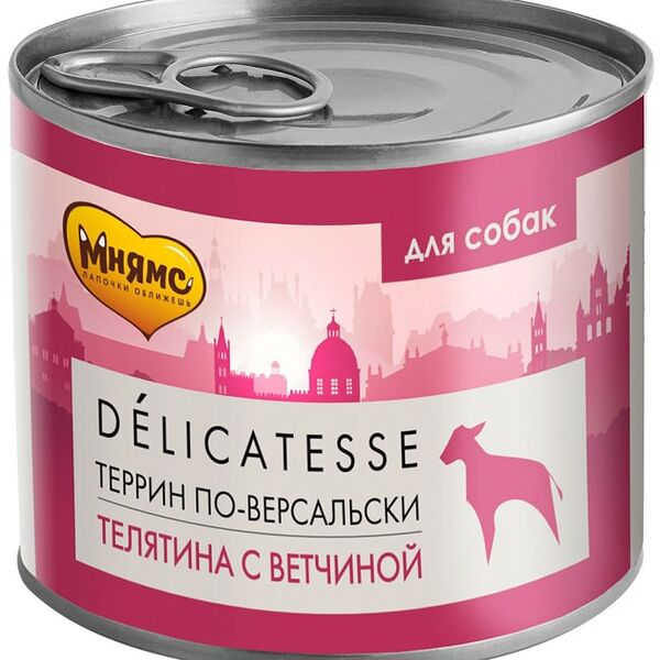 Влажный корм для собак Мнямс Delicatesse Террин по-версальски Телятина с ветчиной 200г
