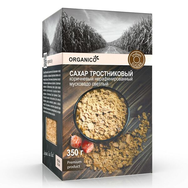 Сахар тростниковый Organico Мусковадо нераф светлый 350г