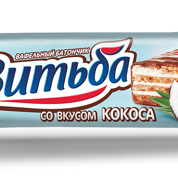 Вафельный батончик ВИТЬБА со вкусом кокоса вес 35г Витьба