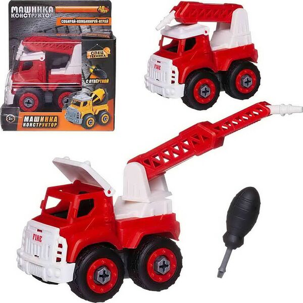 Игрушка-конструктор ABtoys Спецтехника пожарная +отвертка