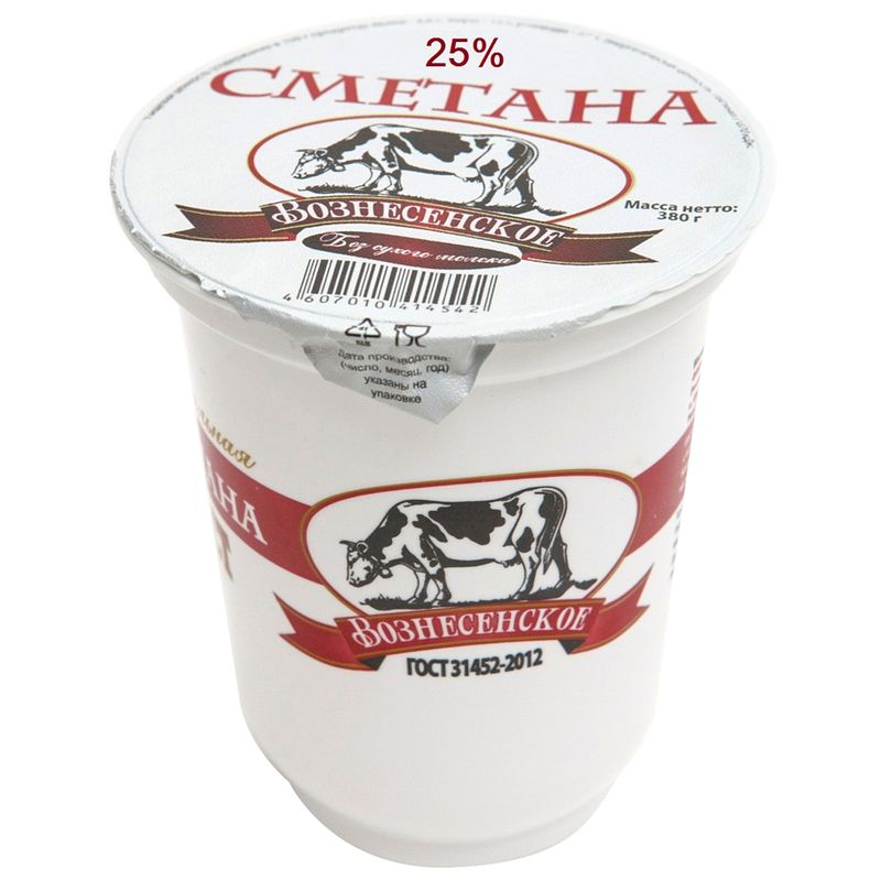 

Сметана ВОЗНЕСЕНСКОЕ 25%, без змж