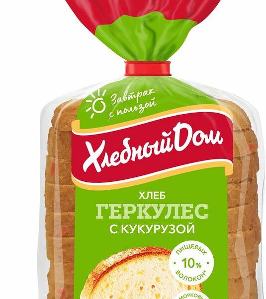 Хлеб Хлебный дом пшеничный геркулес в нарезке, с кукурузой