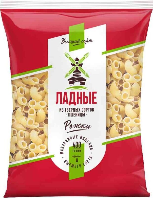 Купить Макароны Ладные рожки, 400г по низкой цене с быстрой доставкой ...