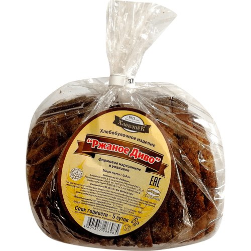 Хлебобулочное изделие Хлебопек Ржаное Диво формовой нарезной