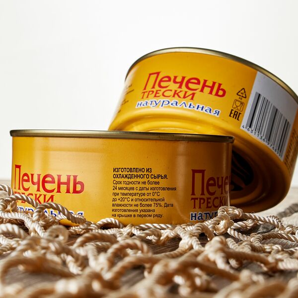 Печень трески натуральная из охлаждённого сырья, ж/б 230 гр