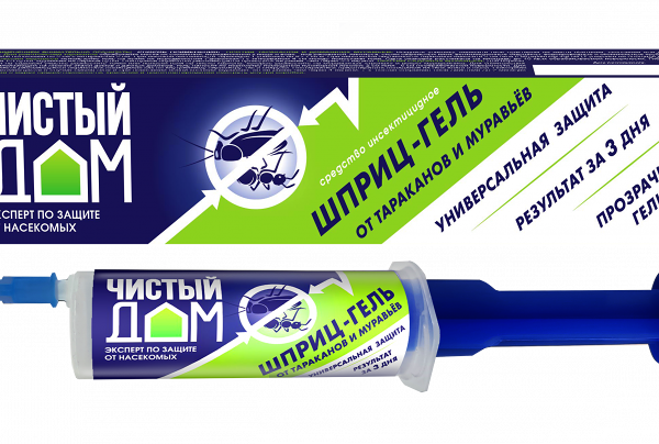 Гель-шприц от тараканов и муравьев Чистый дом  20мл