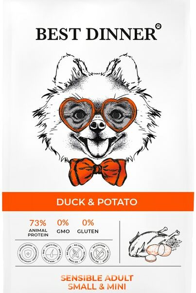 Сухой корм для собак Best Dinner Сенстибл с Уткой и Картофелем 10кг