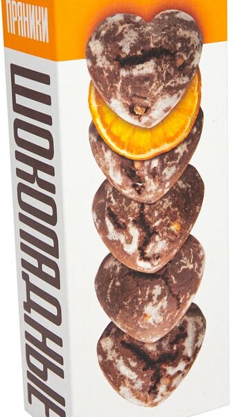 Пряники Полет Шоколадные с кусочками апельсина 250г