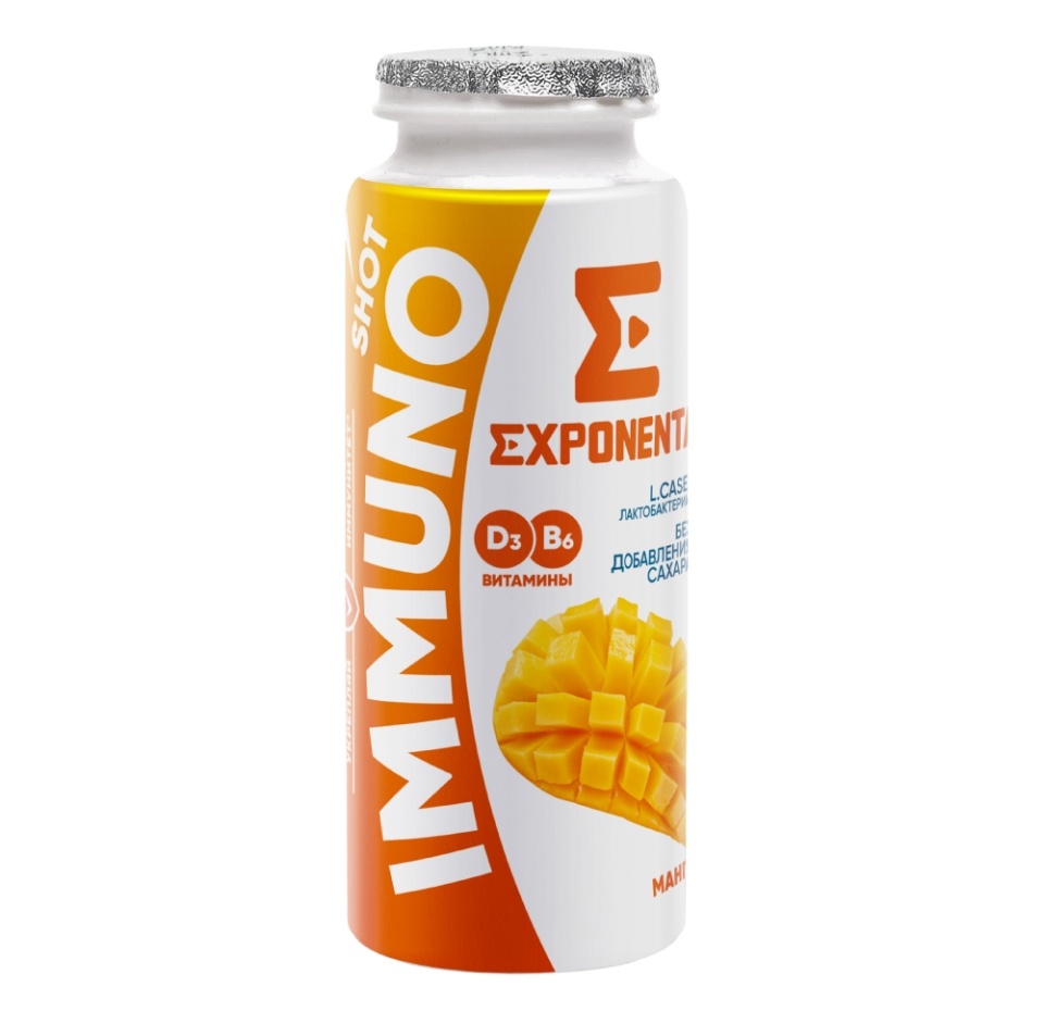 

Напиток кисломолочный Exponenta Immuno Shot Манго 2.5% 100 г