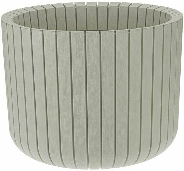Кашпо для цветов пластик, белый Шато, диаметр 25 см 