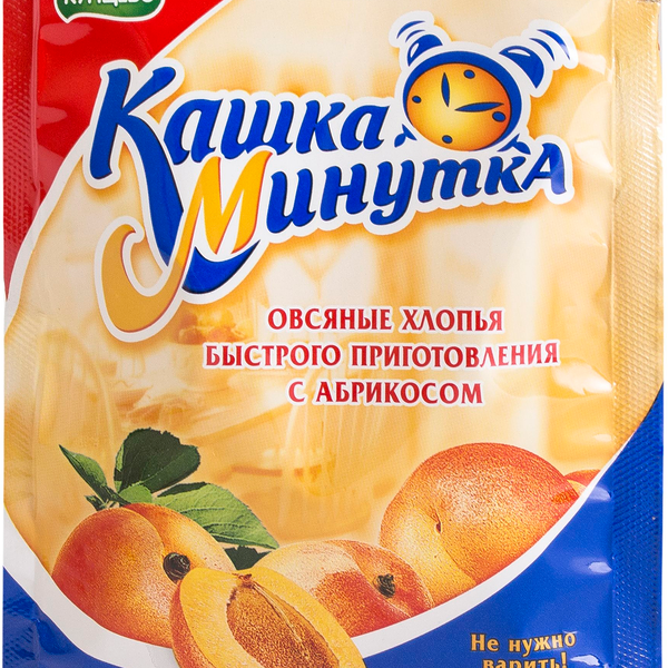 Хлопья б/п Кашка-минутка с абрикосом 37г вес
