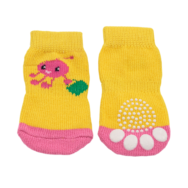 Каскад носки с прорезиненной подошвой Желтый, L