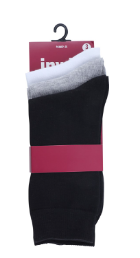 Носки женские INWIN р. 35-37, цвет белый, серый меланж, черный, 3 пары