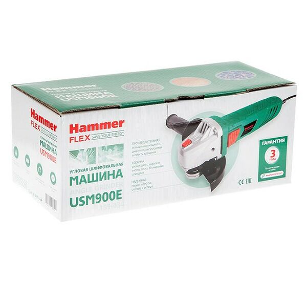 Машина углошлифовальная HAMMER Flex USM900E 950Вт 3000-12000об/мин 125мм