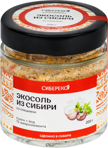 

Соль пищевая Сибереко Экосоль, со специями