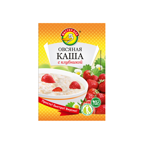 Каша Мастер Дак 35г овсяная с клубникой