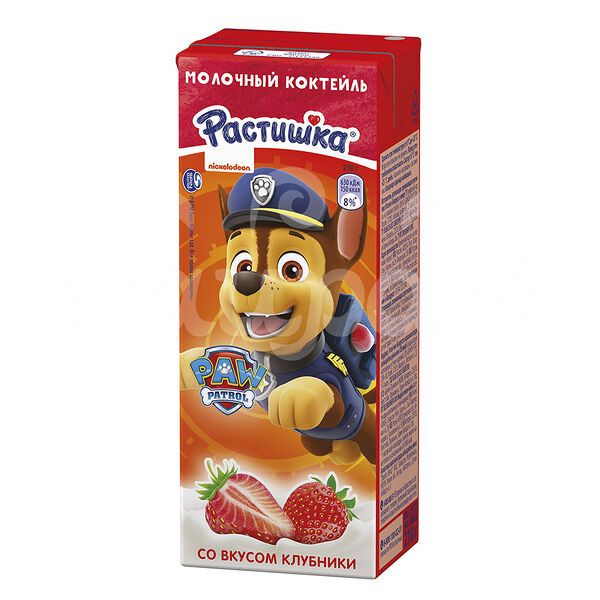 Детское питание Коктейль молочный Растишка 2.0% 210гр Клубника с 3лет