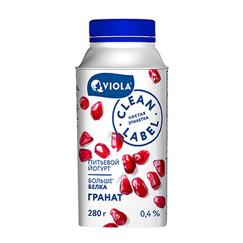 Йогурт питьевой Viola Clean Label гранат 0.4%, 280 г