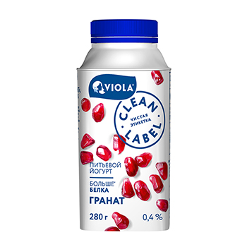 

Йогурт питьевой Viola Clean Label гранат 0.4%, 280 г