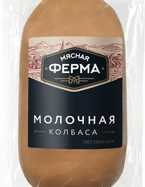 Колбаса Мясная ферма Молочная вареная 350г