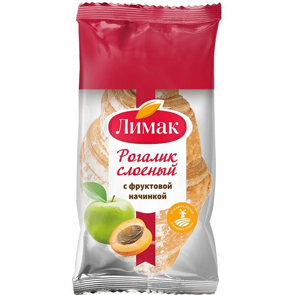 Рогалик Лимак№3 с фруктовой начинкой слоеный 50г