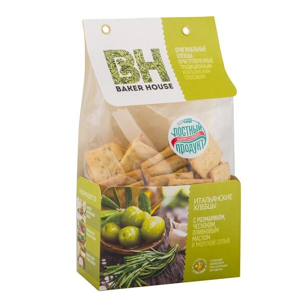 Хлебцы Baker House Розмарин и чеснок, 250г
