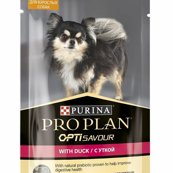 Корм влажный Pro Plan OptiSavour для собак мелких и карликовых пород с уткой