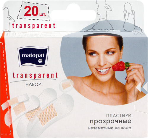 

Пластыри Matopat Transparent прозрачные 20 шт.