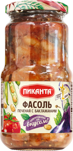 

Фасоль консервированная Пиканта печеная с баклажанами 530 г