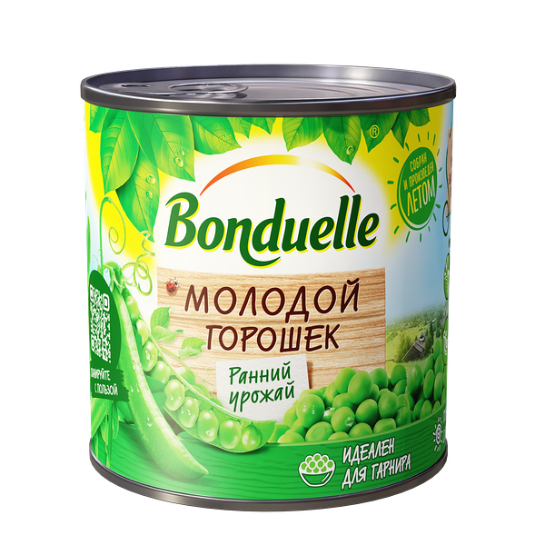 Горошек консервированный Bonduelle, молодой, 400 г
