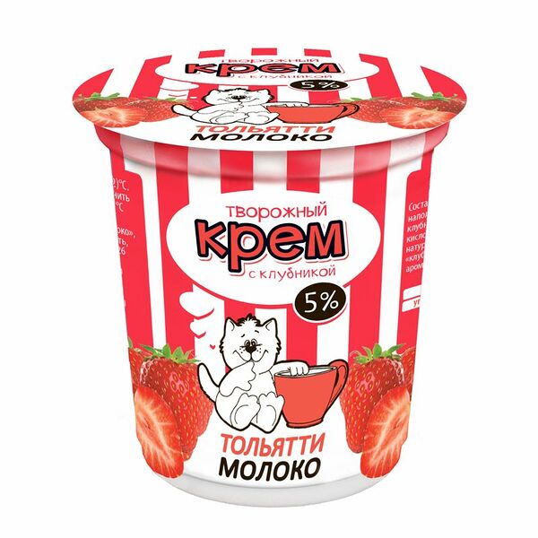 Крем творожный Тольяттимолоко с клубникой 5%