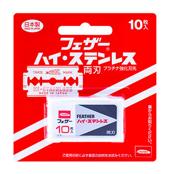 Лезвия сменные Hi-Stainless Popular двухсторонние, Feather, 10 шт, Япония