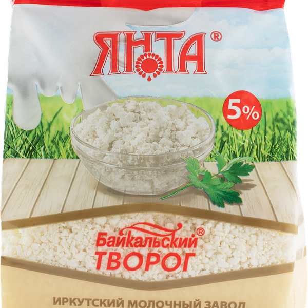 Творог ЯНТА Байкальский 5%, без змж, 500г