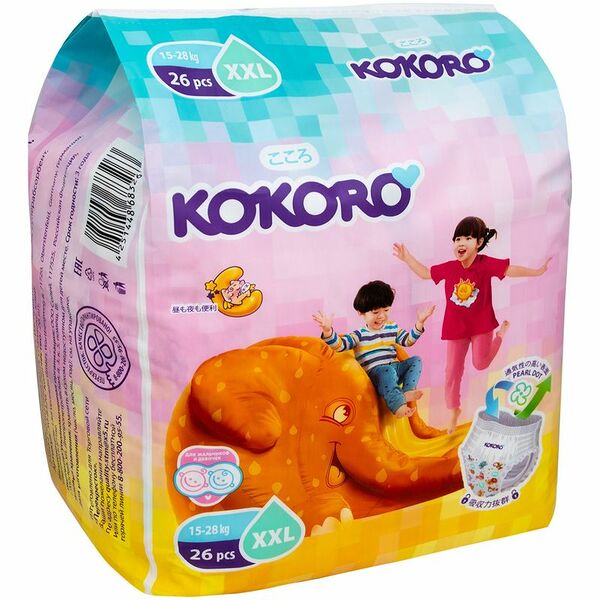 Подгузники-трусики Junior plus р.6 15-28кг Kokoro, 26шт