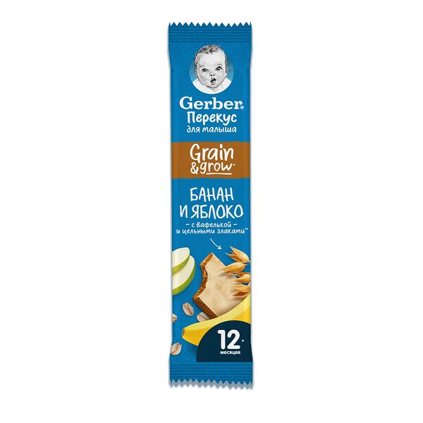 Gerber фруктово-злаковый батончик с яблоком и бананом 25 г