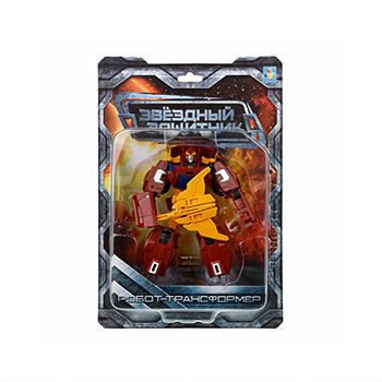 Игрушка 1Toy Звёздный защитник Робот-трансформер собирается в машину 13см блистер цвет красный 3+