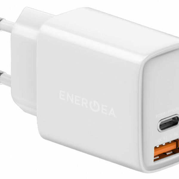 Сетевое зарядное устройство EnergEA Ampcharge USB-C + USB-A, PD, 33Вт, белый