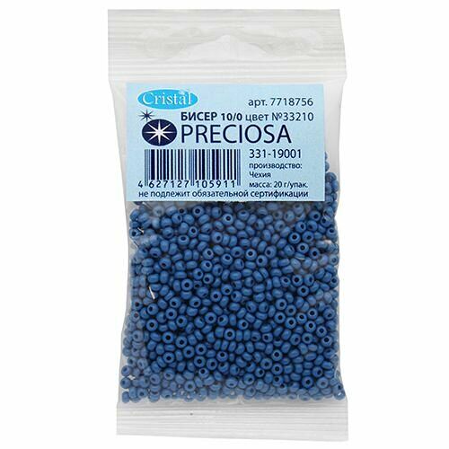 (33210) 311-19001-10/0 Бисер непрозрачный 10/0 круг. отв., 20гр, Preciosa,упак