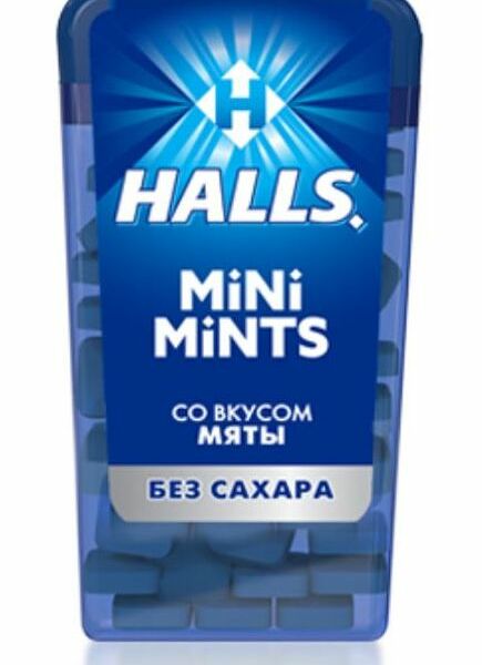 Конфеты Halls Mini Mints без сахара со вкусом мяты, 12.5г