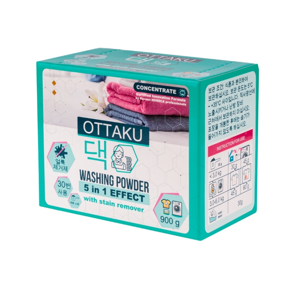 

Порошок Ottaku 5in1 Effect стиральный концентрированный, универсальный с пятновыводителем, 900 г