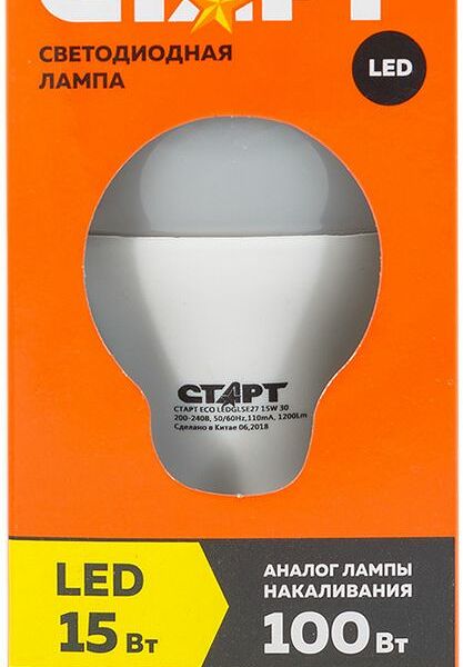 Лампа светодиодная Старт 15Вт Е27 теплый свет